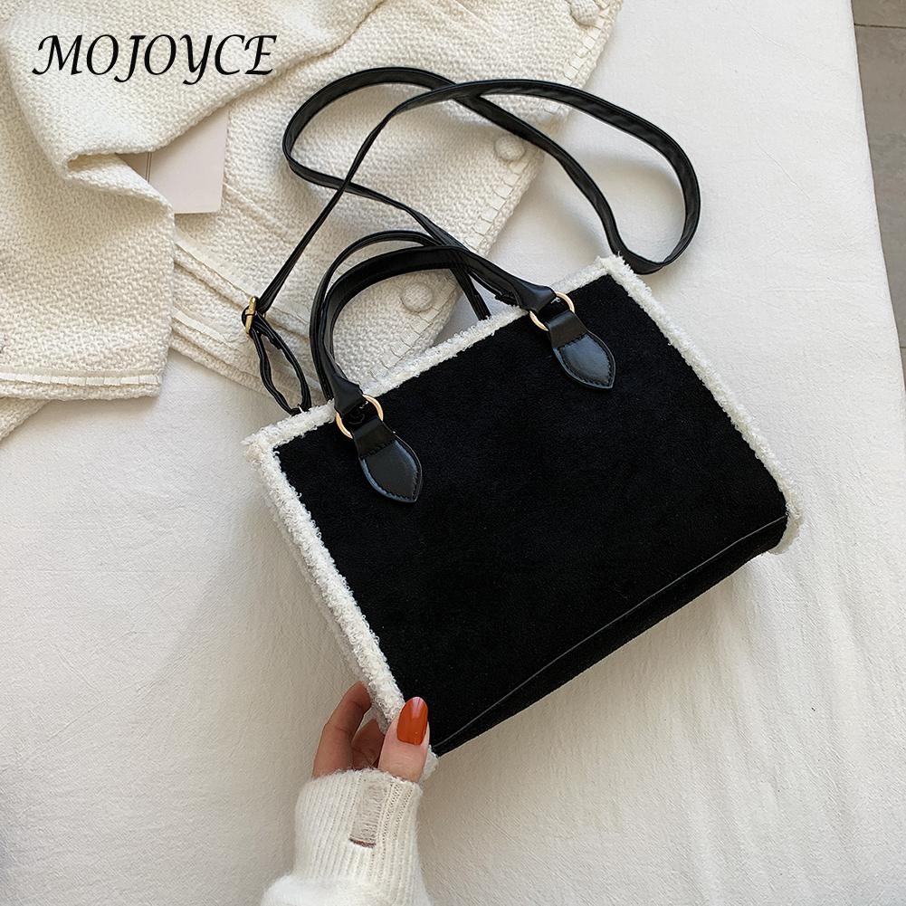 Women Shoulder Bags Winter Fashion Faux Lamb PU Small Zipper Shoulder Bag Everyday Crossbody Bag For Shopping Travel