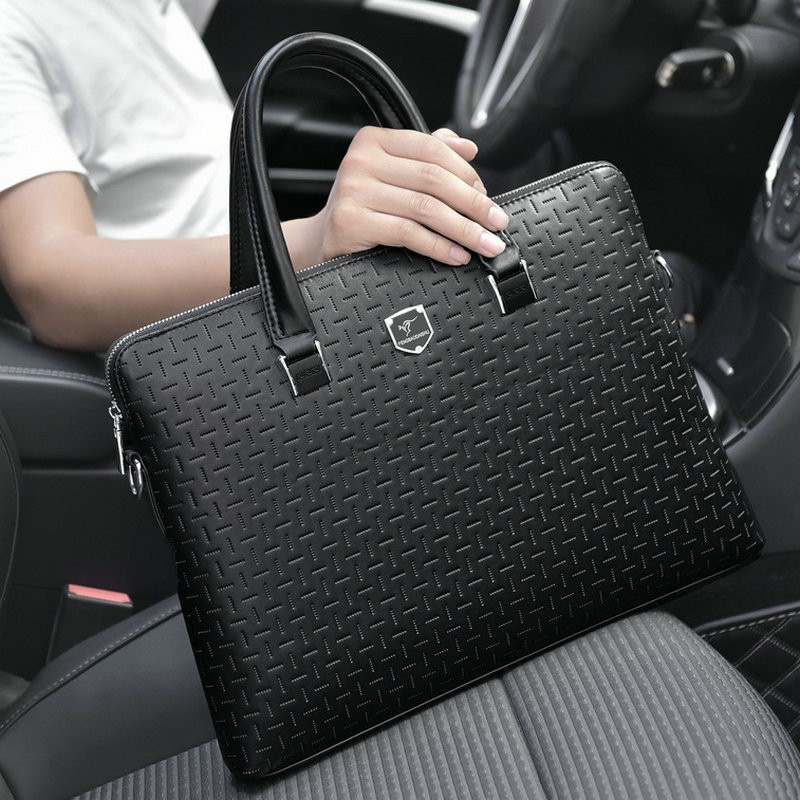 Feng leopard kangaroo bag men's handbag business men's documents horizontal computer bag large-capacity bag