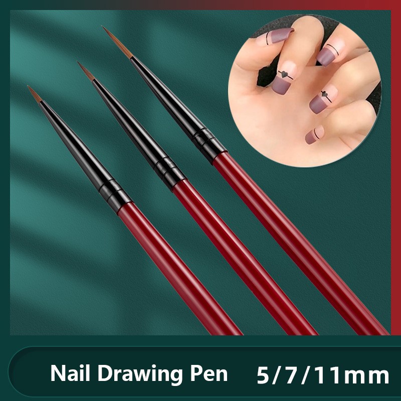 3pcs Nail Art Liner Brush Set Nails Painting Pen Drawing Pencil Nail Gel Nail Polish Lines Brushes Design Manicure Tools