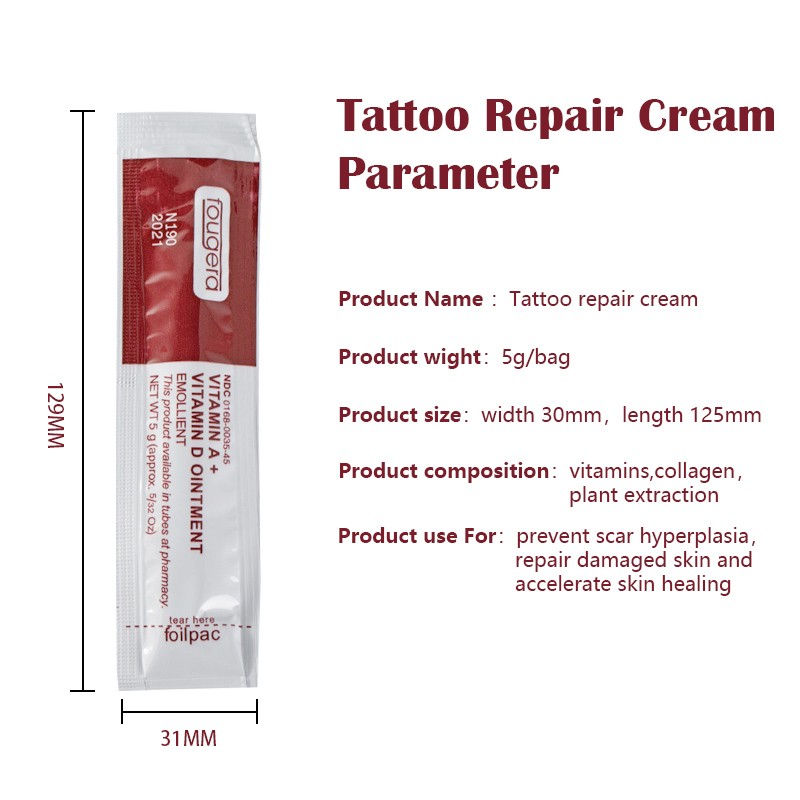 Tattoo Repair Cream Milky White Ointment Vitamin A and D Pure Natural Ingredients Effective Repair 100 pcs.