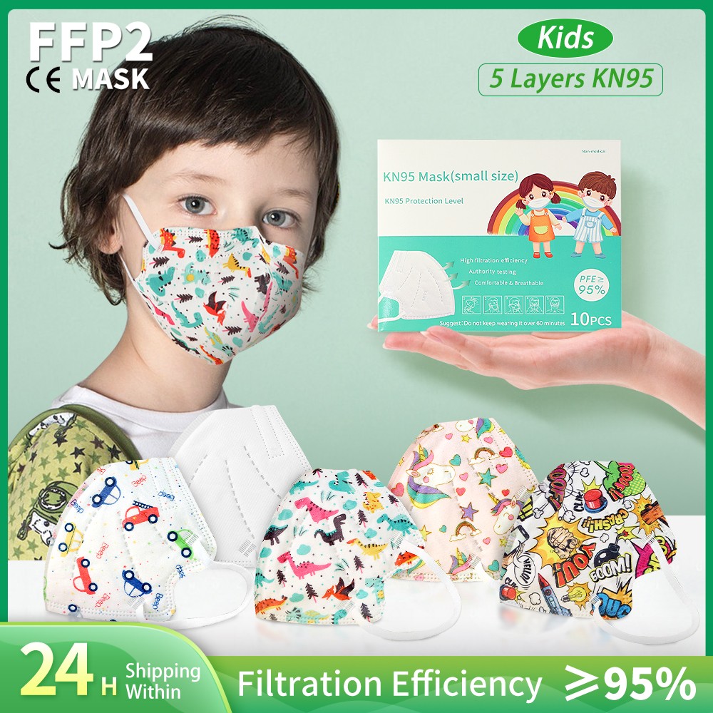 3-11 Years Baby Face Mask Unicorn FFP2 KN95 Mascarillas Filter Kids 5 Layers Breather Masks Kids KN95 Masks Boys and Girls