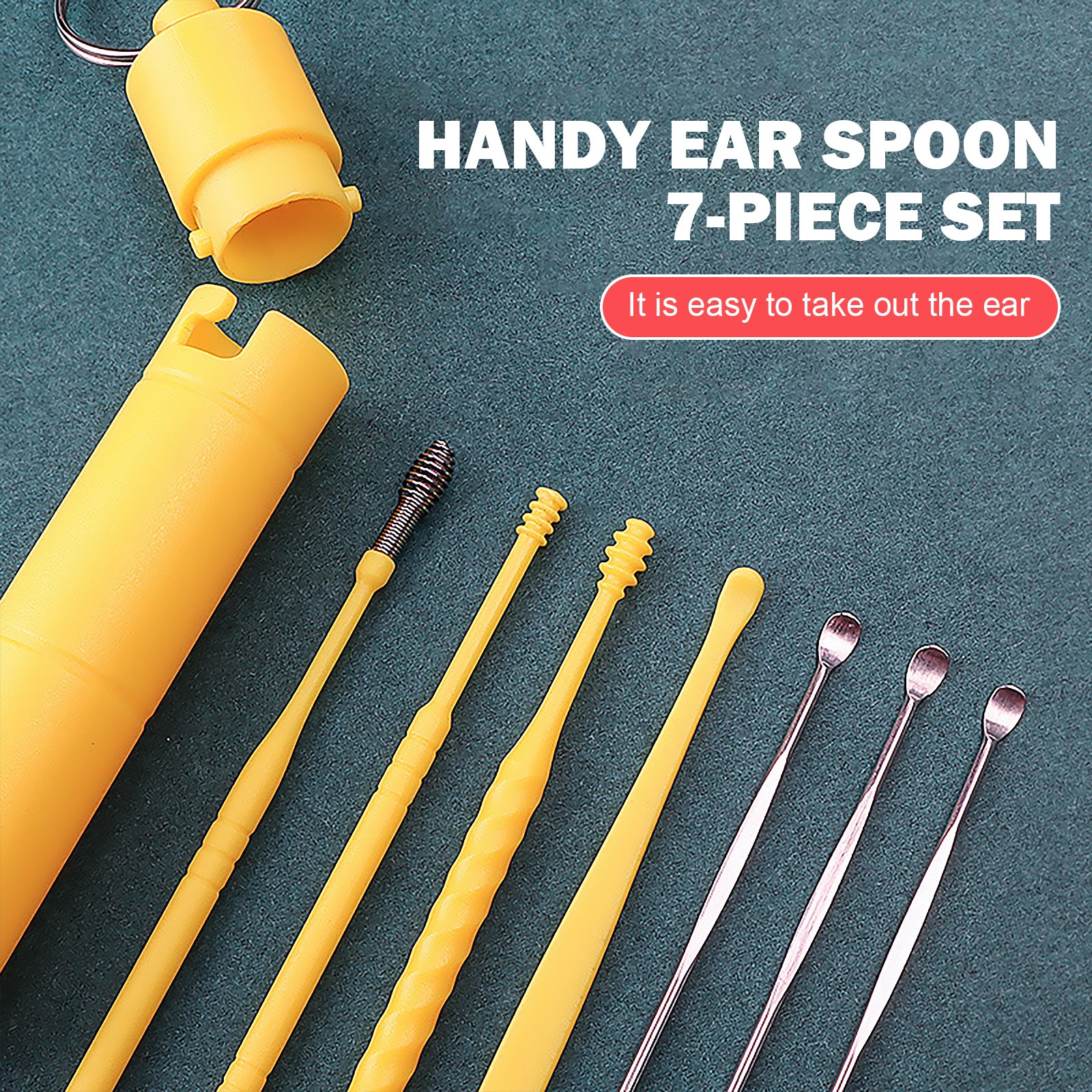 7pcs Earwax Remover Ear Cleaning Kit Ear Pick Earpick Ear Cleaner Spoon Ear Care Clean Tool for Baby Adult Ear Care Set