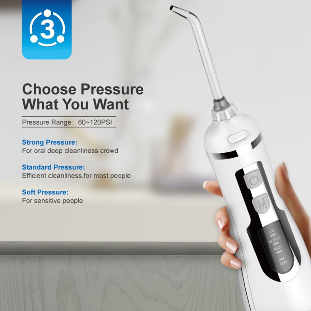 Waterpulse V500 Adult Portable Oral Irrigator Rechargeable Water Flosser 200ml IPX7 Water Floss