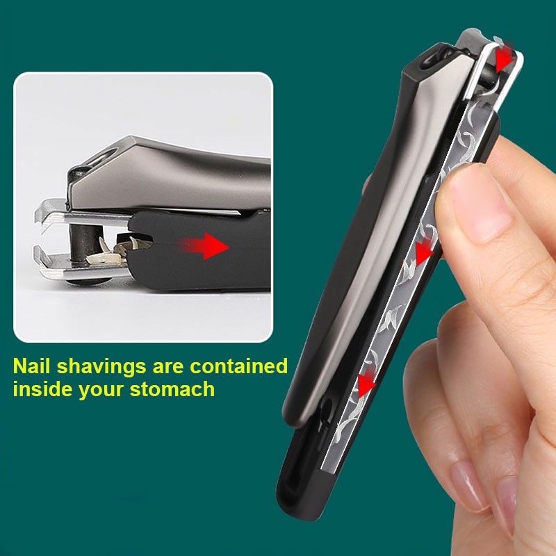 Foldable Portable Stainless Steel Nail Toe Cutter Trimmer Scissors Anti Nail Splash Bevel Cutting Design Manicure Pedicure Tools