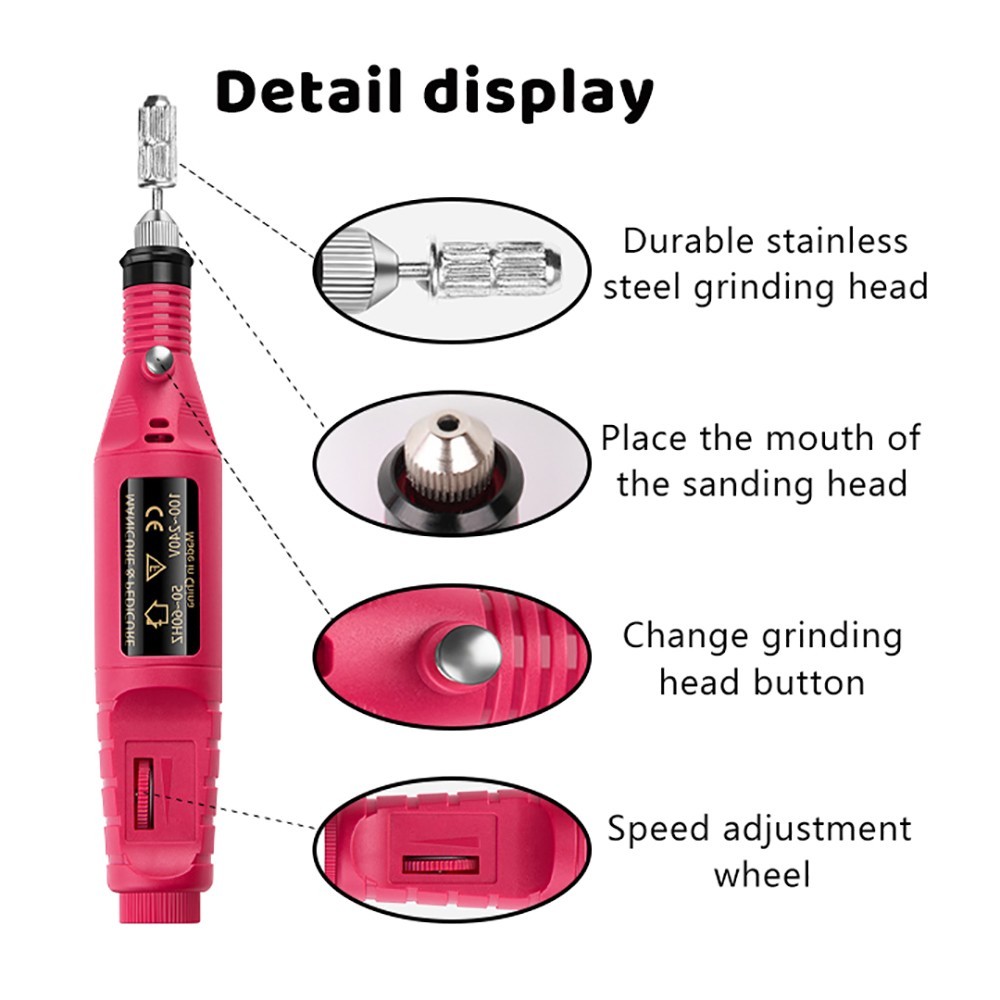 Electric Nail Drill Machine 20000RPM Manicure Machine Set Free Mill Cutter For Manicure Nail File Pedicure Tools