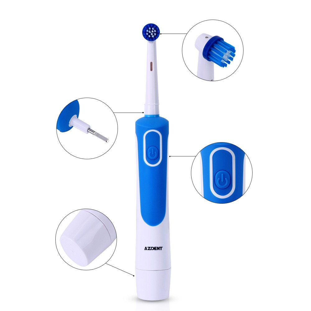 AZDENT AZ-2 Pro Electric Toothbrush Advanced Rotary Oral Hygiene With 4 Replacement Heads Gift