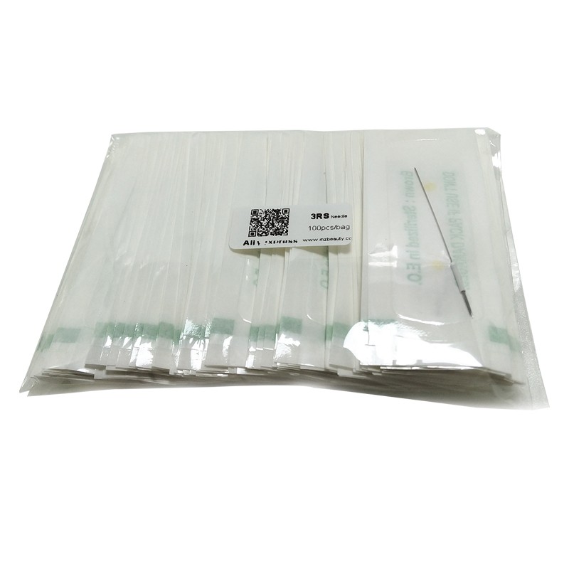 3RL 3RS Tattoo Needle R3 Disposable Sterilize Permanent Makeup Needles 0.35mm X 50mm Eyebrow Machine Round 3 Agulha PMU Agujas