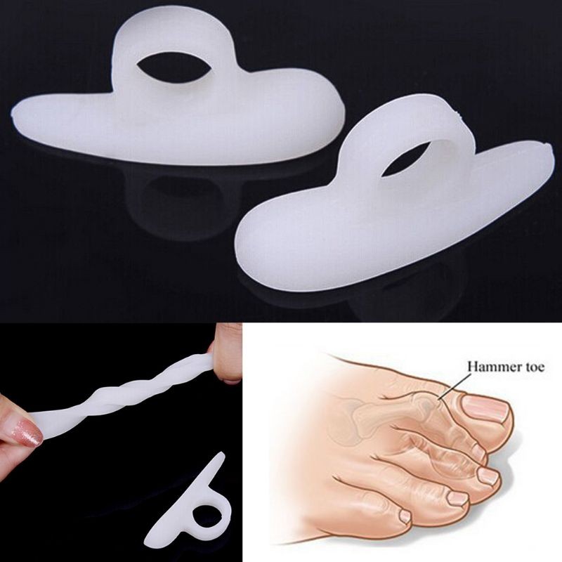 2pcs/pair Unisex Hammer Toe Pads Silicone Protector Spacer Gel Support Pads Temporary Corrector Straightener Bunion Guard