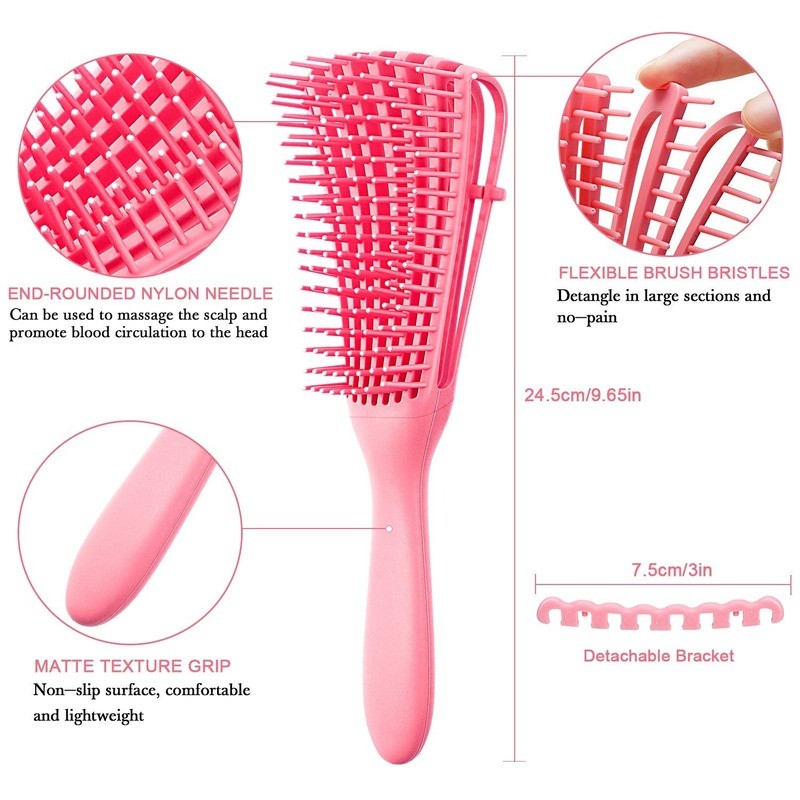 Detangling Hair Brush Scalp Massage Hair Comb Curly Hair Detangler Women Men Salon Brush Afro America African Hair Kinky Wavy