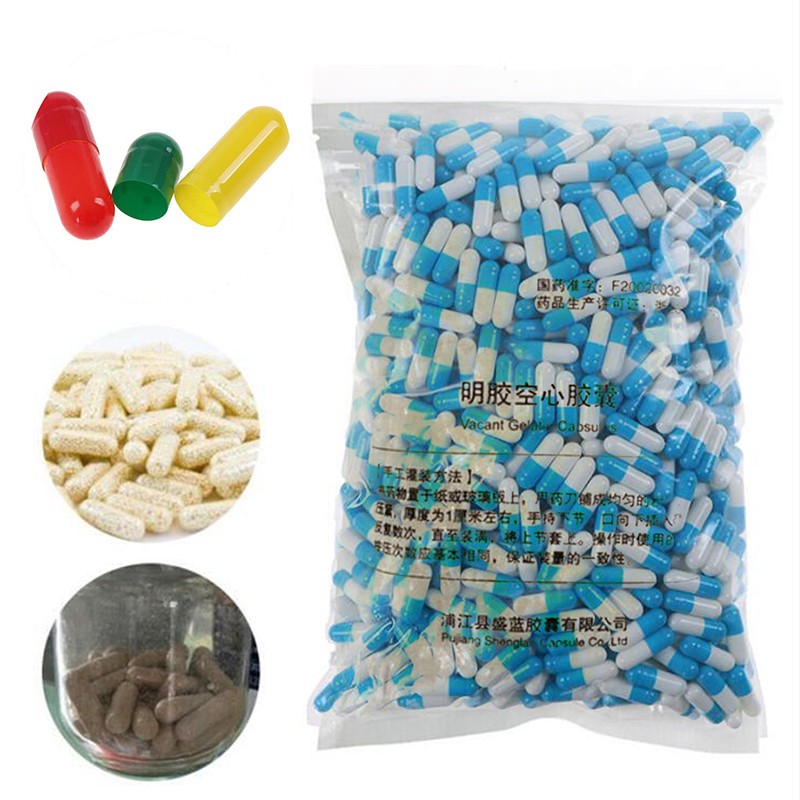 1000pcs empty vacant gelatin capsules size 00# gel for medicine storage used for pill storage