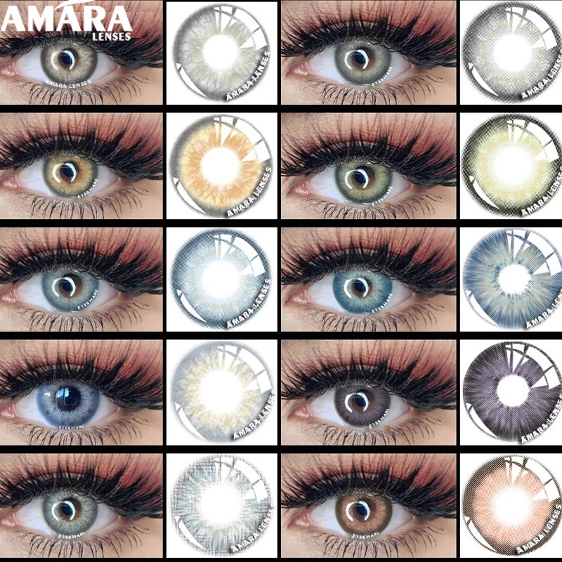 Amara 1 Pair Natural Colored Contact Lenses For Eyes KING Colored Cosmetics Colored Eye Contact Lenses