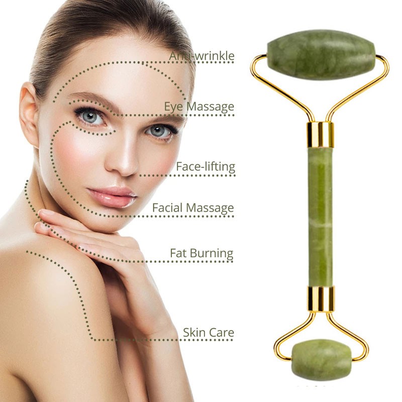 Natural Jade Gouache Stone Scraper Facial Massager Gua Sha Massager for Face Body Massage Set Anti-wrinkle Beauty Relax Tool