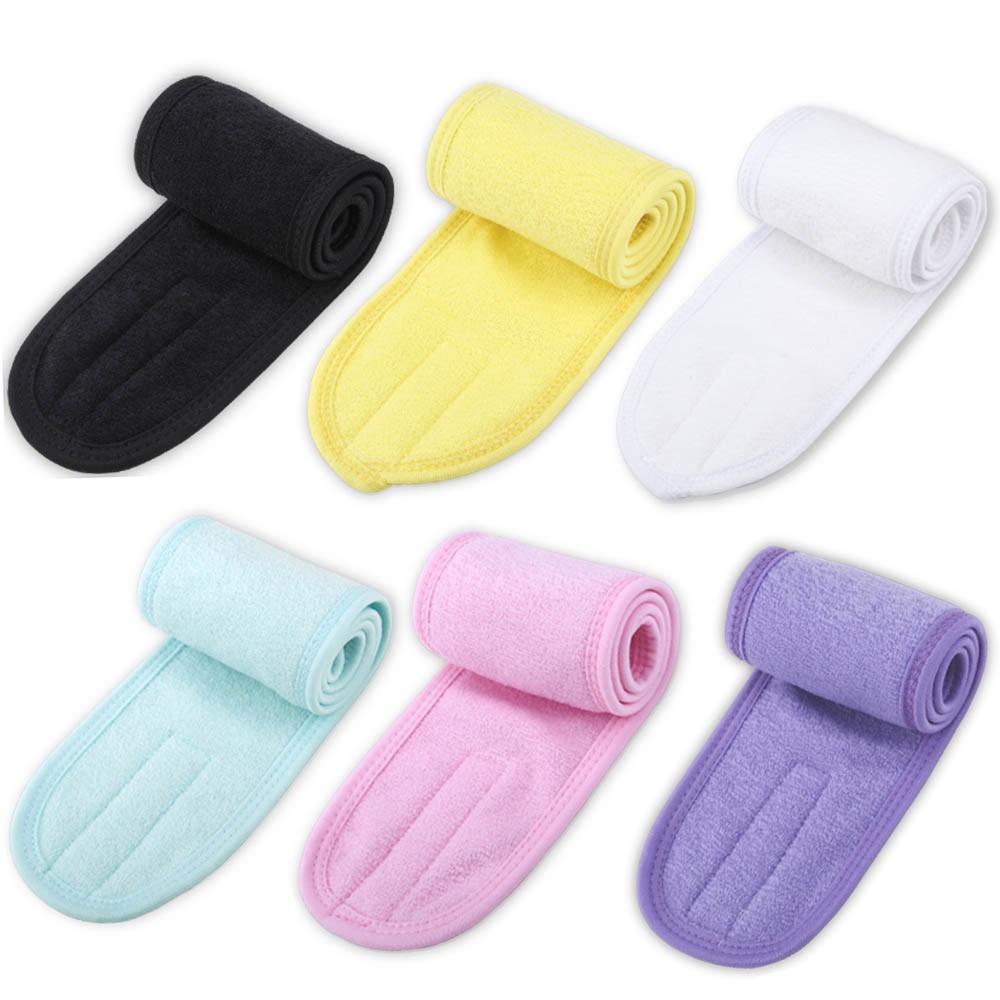 1/2/5/10/20pcs Eyelashes Extension Spa Face Headband Make Up Wrap Head Terry Cloth Hairband Stretch Towel With Magic Tape