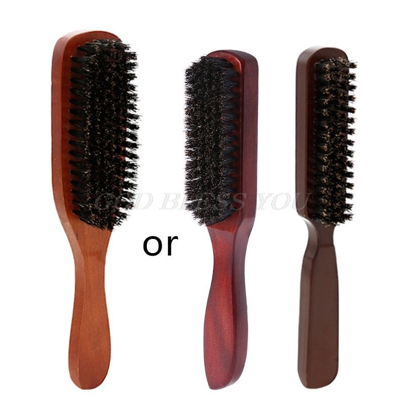 Wood Handle Hair Brush Bristle Beard Brush Comb Styling Detangling Straightening Drop Shipping