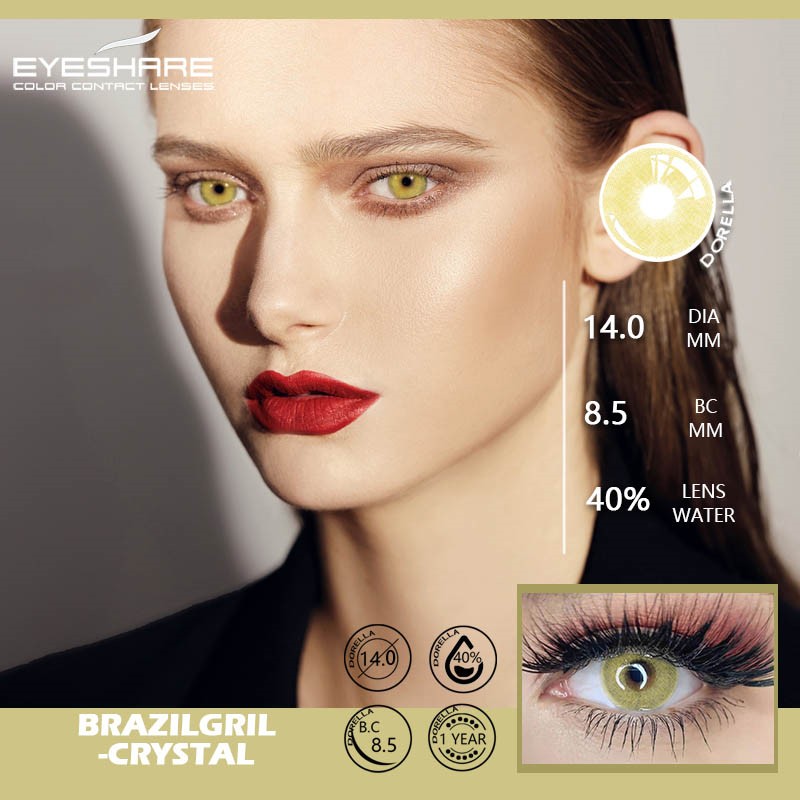 Eyeshire Colored Contact Lenses 1 Pair Natural Tinted Multicolor Beauty Pupil Yearly Contactlen For Eyes Cosmetics Makeup Contacts