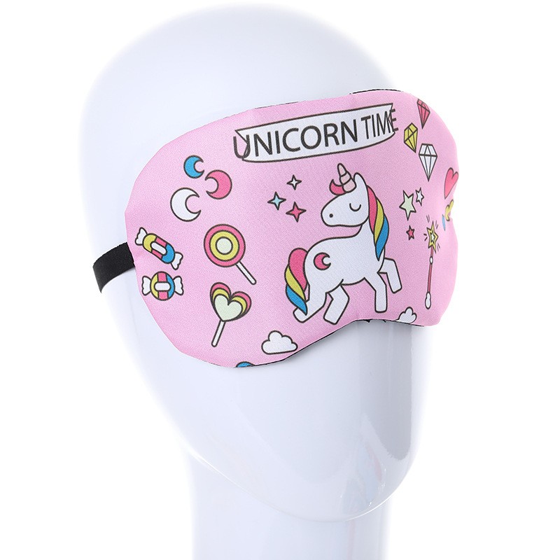 Cartoon Unicorn Sleep Mask Cool Breathable Men Women Lovely Shading Sleeping Eye Mask Adult Children Sleeping Aid Eye Patches Cover