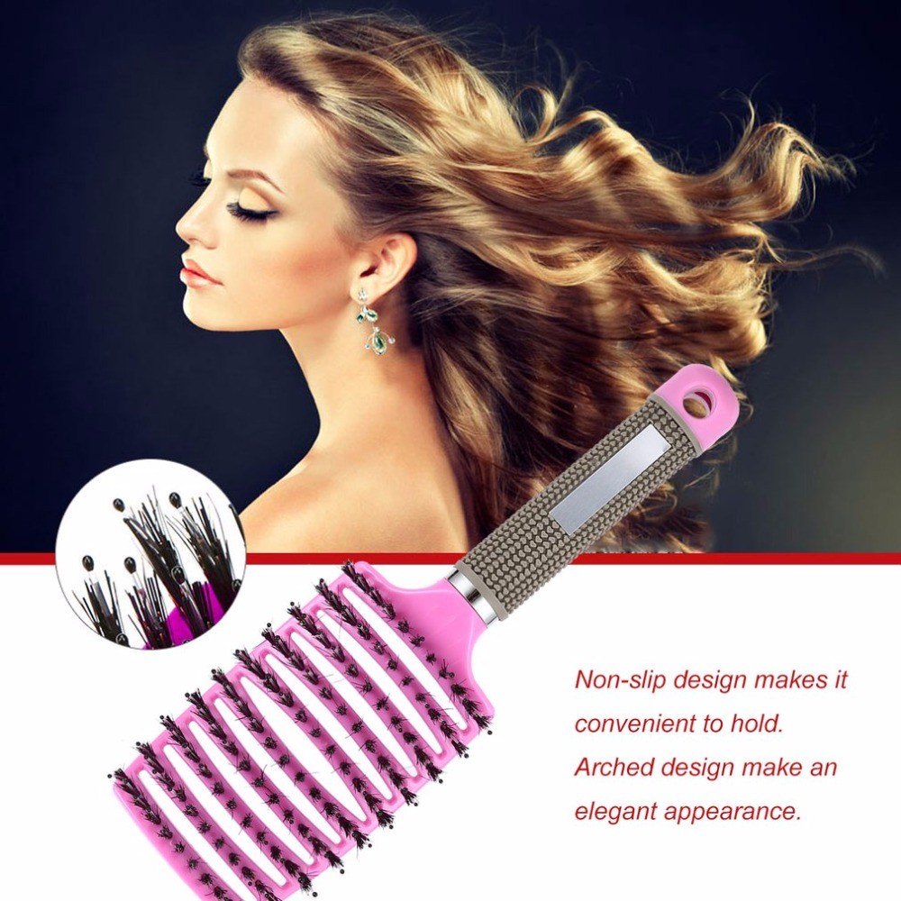 Scalp Massage Comb For Women, Bristles And Nylon, For Wet Or Curly Hair, Detangling Hair, For Hairdressing Salon