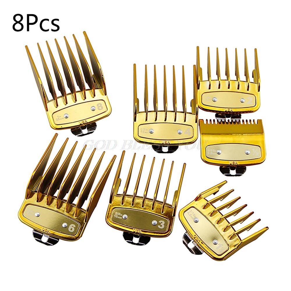 8pcs Professional Limit Comb Cutting Guide Combs 1.5/3/4.5/6/10/13/19/25mm Set Drop Shipping