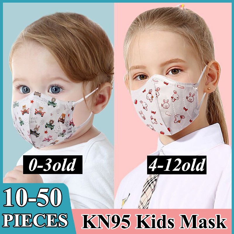 10/50pcs Kids KN95 Masks Kawaii Cartoon CE FFP2 Face Mask Children Boys Girls Baby n95fan kn95fan ffp2fan Respirator N95 Mask