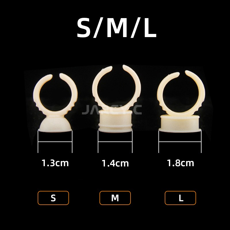 Yellow silicone pigment rings 500pcs tattoo ink cup holder microblading permanent makeup lnk rings for eyelash extension S/M/L