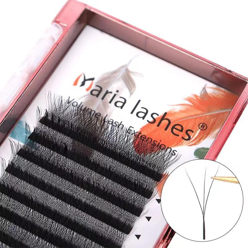 Maria 3D W Shaped Soft Lash Extension Supplies 0.07 Brown Eyelashes Wholesale Natural Makeup Easy Fan Y Kits Private Label