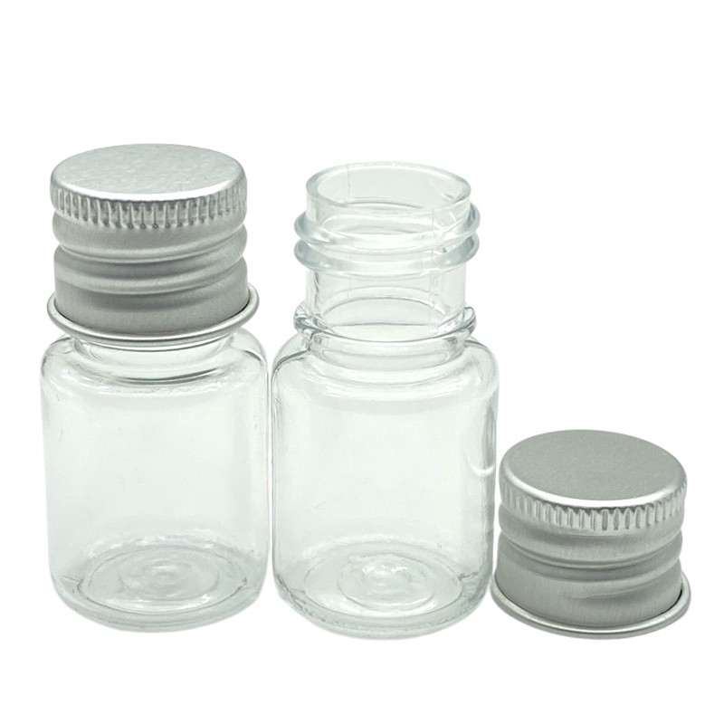 50pcs 5ml Plastic Bottles Jar With Aluminum Lid Tobacco Herb Storage Box Cigarette Smoking Box Kitchen Accessories Jars