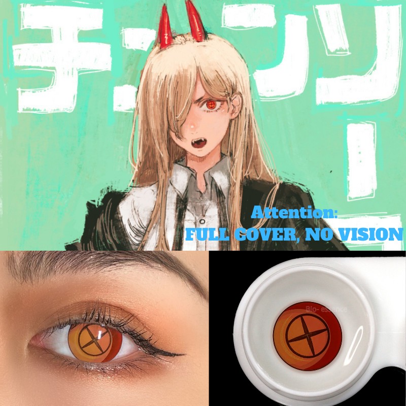 Bio-Essence 1 Pair Cosplay Colored Contact Lenses Anime Eyes Accessory Chainsaw Man Makima Cosplay Red Lenses Anime Lenses