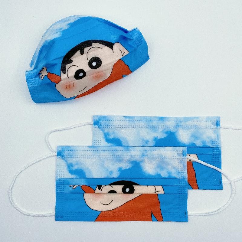 10-150pcs Adult/Children Disposable Masks Cartoon Character Coloring Shin Chan Protective 3 Layers Breathable Mask For Child Parents