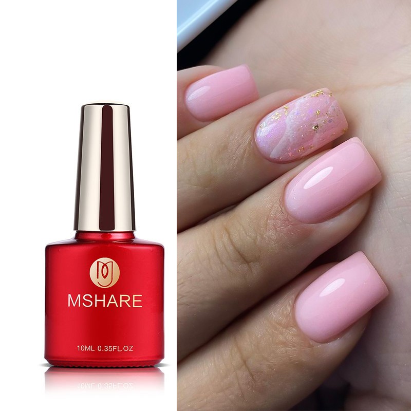 MSHARE Nude Builder Nail Extension Gel Milky Pink Cream Color Liquid In Bottle Quick Build Clear Led UV Gel 10M