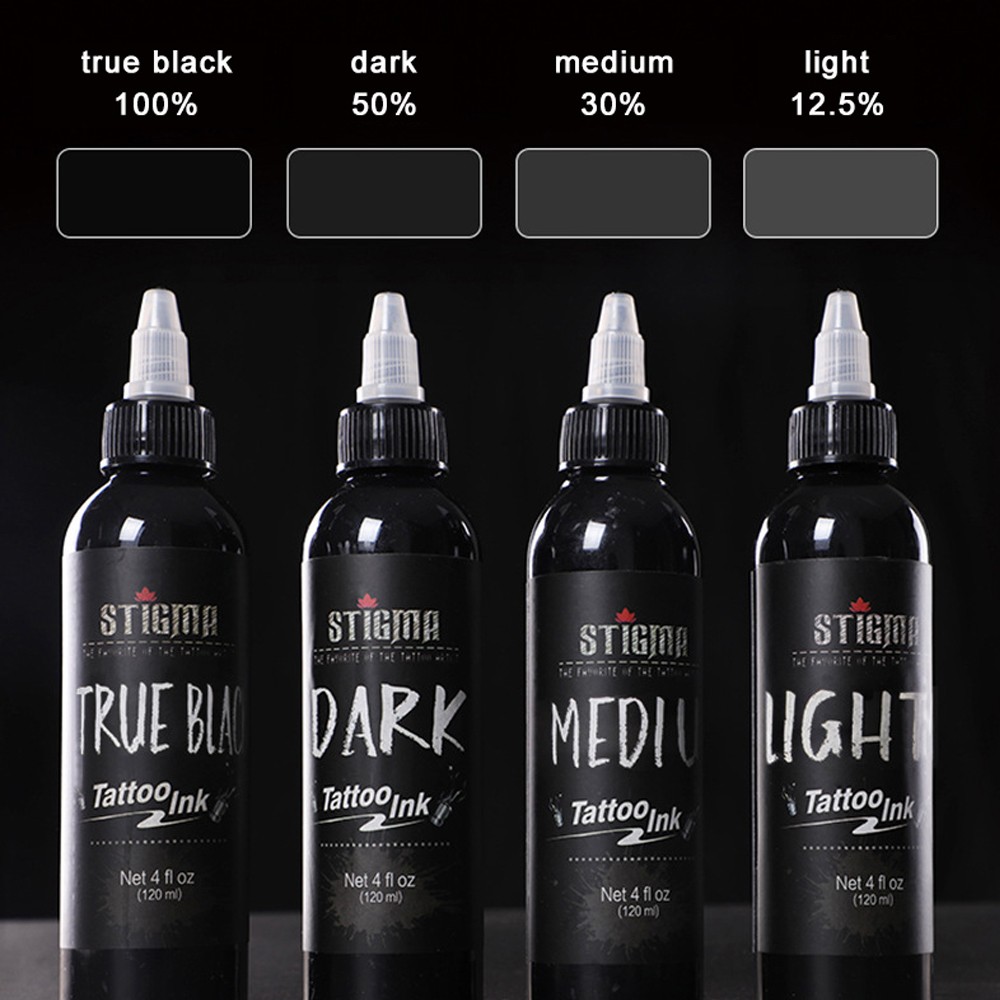 1pc 120ml 4 Colors Tattoo Ink Black Long Lasting Semi Permanent Tattoo Supplies Professional Microblading Ink for Body Art Painting
