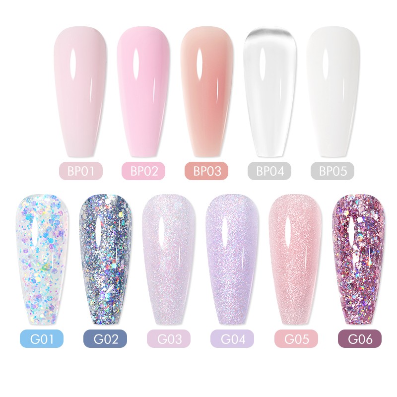 Born Pretty Gel For Nail Extension Clear Glitter Extension Soak Off UV Gel Polish Nail Art Acrylic UV Gel Polish Manicure