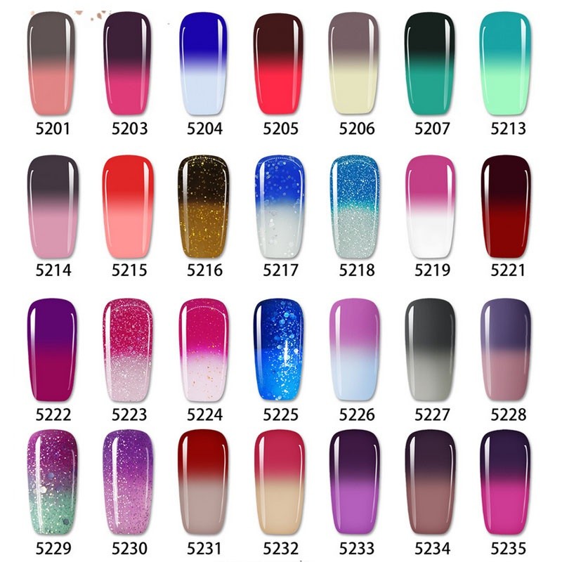 8ml Thermo Gel Varnish Nail Polish Hot Sale Temperature Change Color Gel Varnishes Soak Off UV Gel Nail Polish