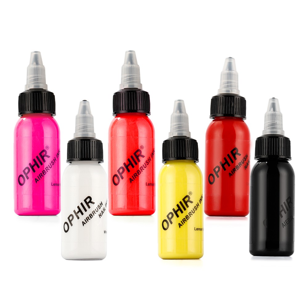 Nail Airbrush Inks 4 Colors 30ml Spray Gun Nail Art Nail Polish Pigments Airbrush Set Manicure Tools