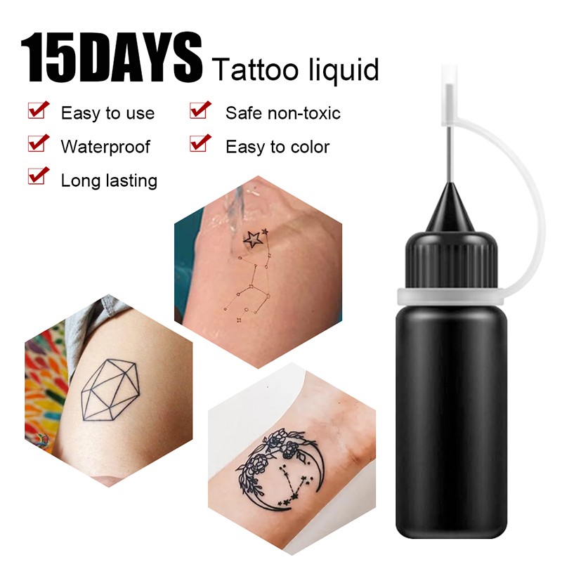 10ml Temporary Tattoo Inks Juice Liquid Tattoo Juice Tattoo Milk Henna Tattoo Liquid Semi Non Reflective Tattoo Art Inks Liquid