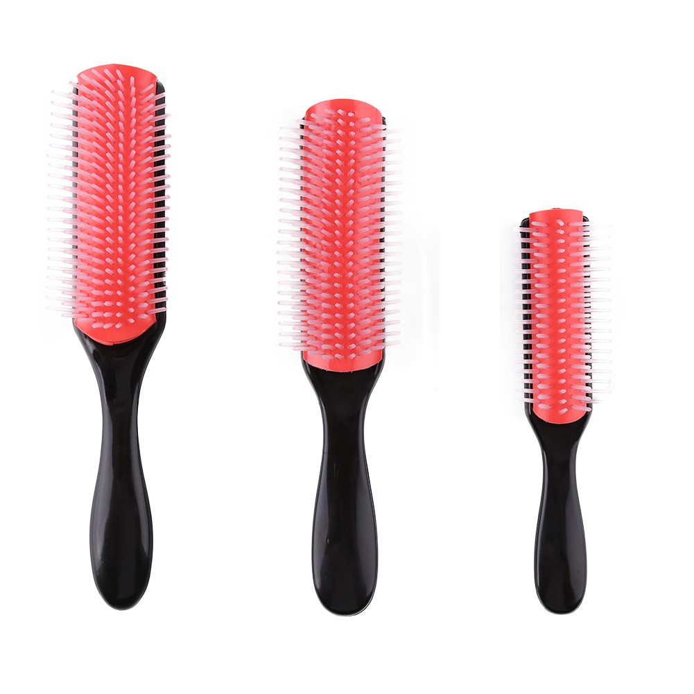 9-Row Hair Comb Detangling Rat Tail Hair Brush Comb Hair Styling Brush Straight Curly Wet Hair Scalp Massage Brush Women