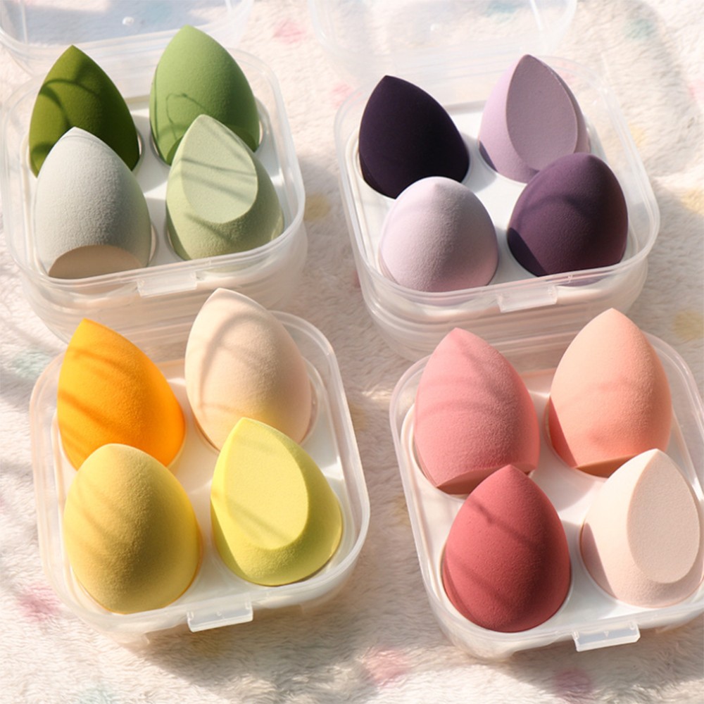 4/7/8pcs New Beauty Egg Set Gourd Water Drop Puff Makeup Sponge Set Colorful Pad Cosmetics Sponge Egg Tool Wet and Dry Use