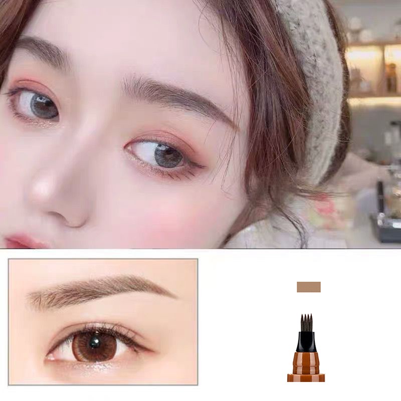 4 Fork Waterproof Eyebrow Pencil Women 3D Long Lasting Natural Liquid Eye Brow Pen Eyebrow Tint Tattoo Pen Tip Makeup Tools