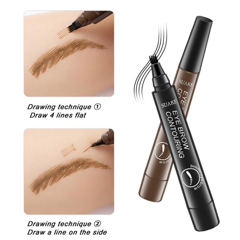 Four Heads Eyebrow Pencil Waterproof Sweat-proof Liquid Eyebrow Pencil Non-fading 4-fork Eyebrow Pencil Makeup TSLM1