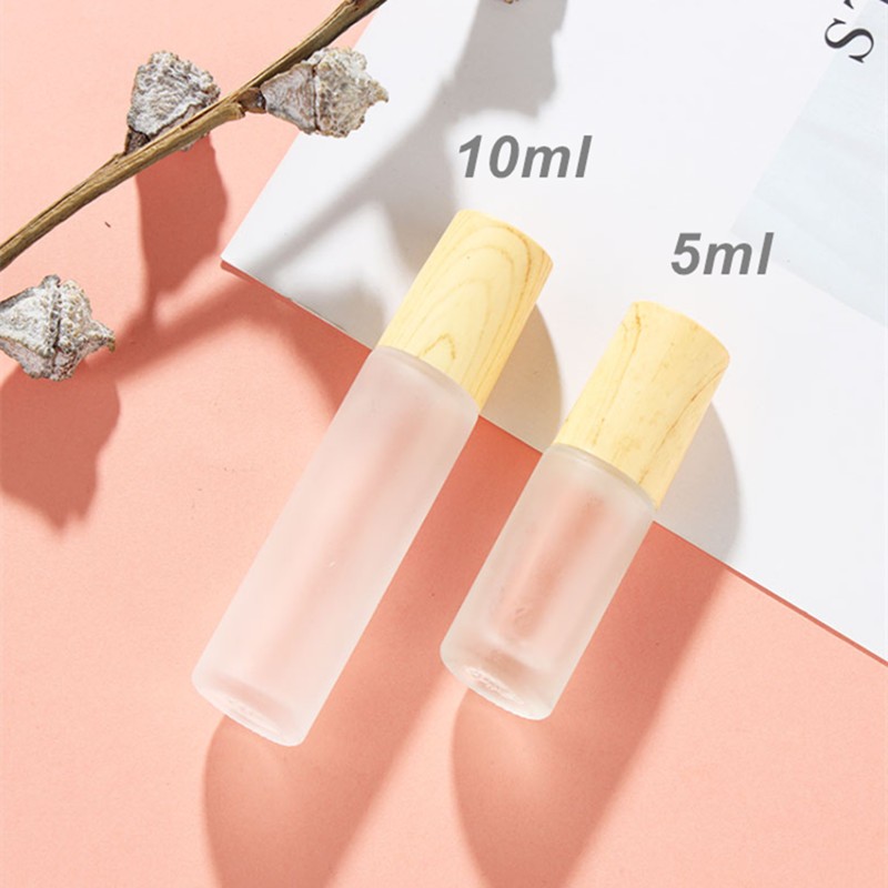 10pcs/lot 5ml10ml Roll On Bottle Thick Frosted Glass Perfume Bottle Doterra Refillable Empty Roller Vial Essential Oils