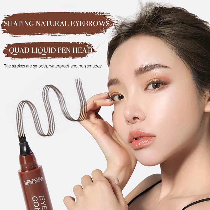 Four heads eyebrow pen long-lasting liquid waterproof anti-sweat eyebrow quick-drying pen eyes makeup beauty tools