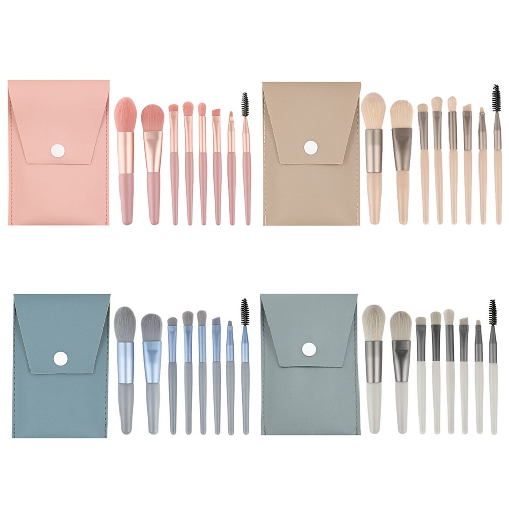 8pcs Mini Makeup Brush Tool Set Face Beauty Cosmetic Brush for Beginner Eyelashes Lip Concealer Blush Makeup Brushes Set