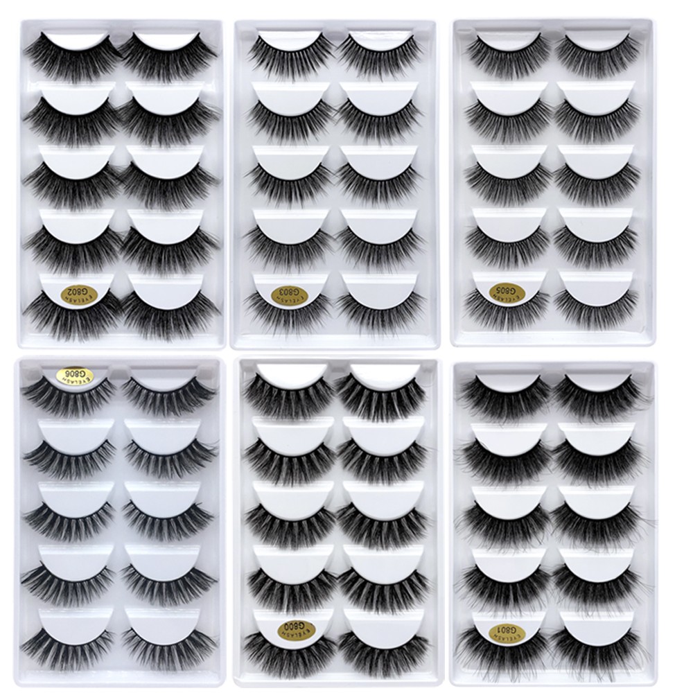 Wholesale eyelashes 20/30/50 boxes 5 pairs 3d mink lashes natural false eyelashes soft makeup fake eye lashes cilios g806 g800