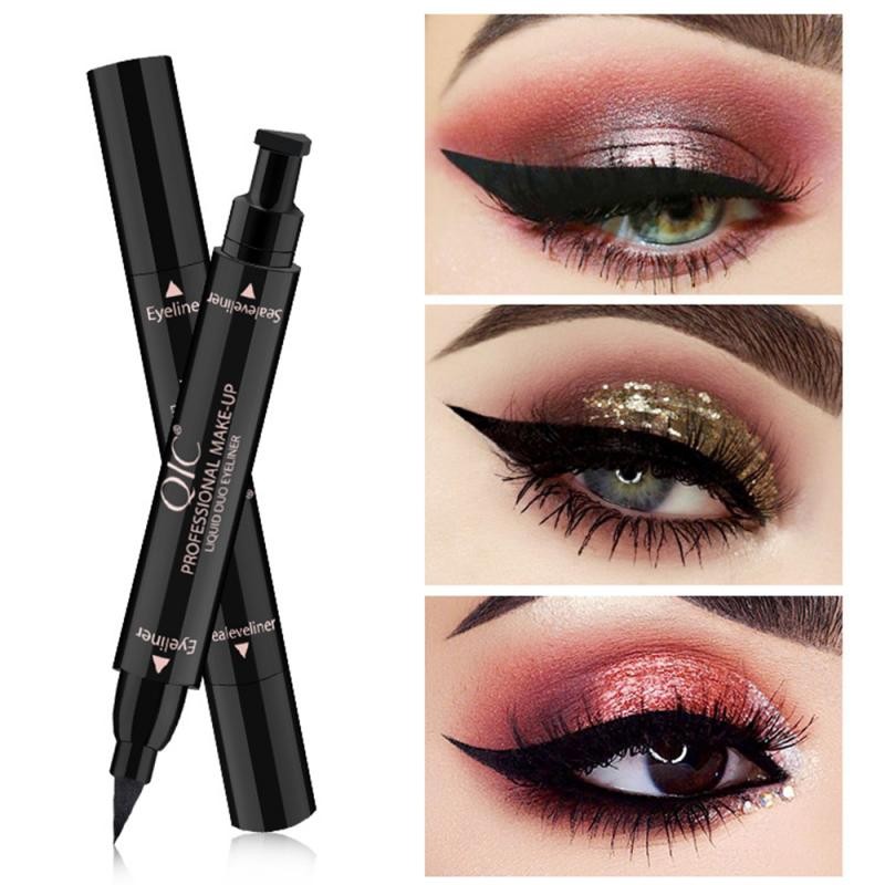 2 In1 Eyeliner Seal Eye Wing Seal Stars Liquid Eyeliner Pencil Stamp Triangle Seal Eye Liner Waterproof Quick Dry Cosmetics