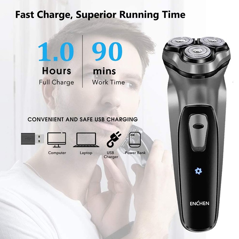 ENCHEN BlackStone Electric Shaver For Men Type C Rechargeable Beard Shaver Intelligent Control Travel Lock 100% New Version