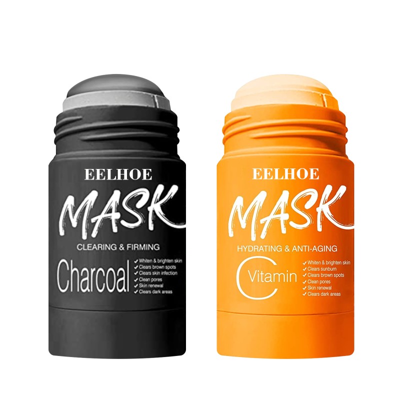 Charcoal or Vitamin C Facial Purifying Mud Stick for Blackhead Oil Control and Hard Pore Cleaning Mask