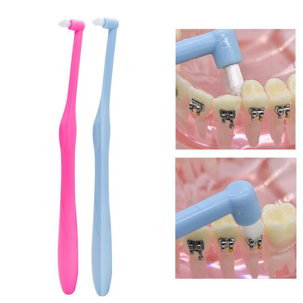 2Pcs L Shape Push Pull Interdental Brush Orthodontic Toothpick Teeth Whitening Tooth Pick Toothbrush Oral Hygiene