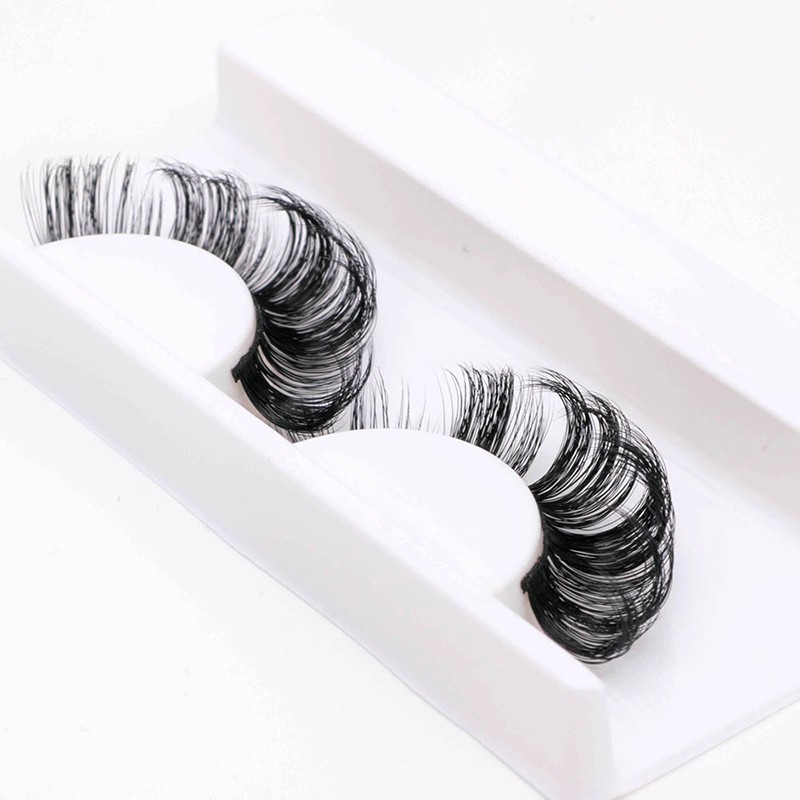 New 1Pairs DD Curl 3D Faux Mink Eye Handmade Reusable Fluffy Super Curl Russia Volume False Eyelashes Makeup Eyelashes