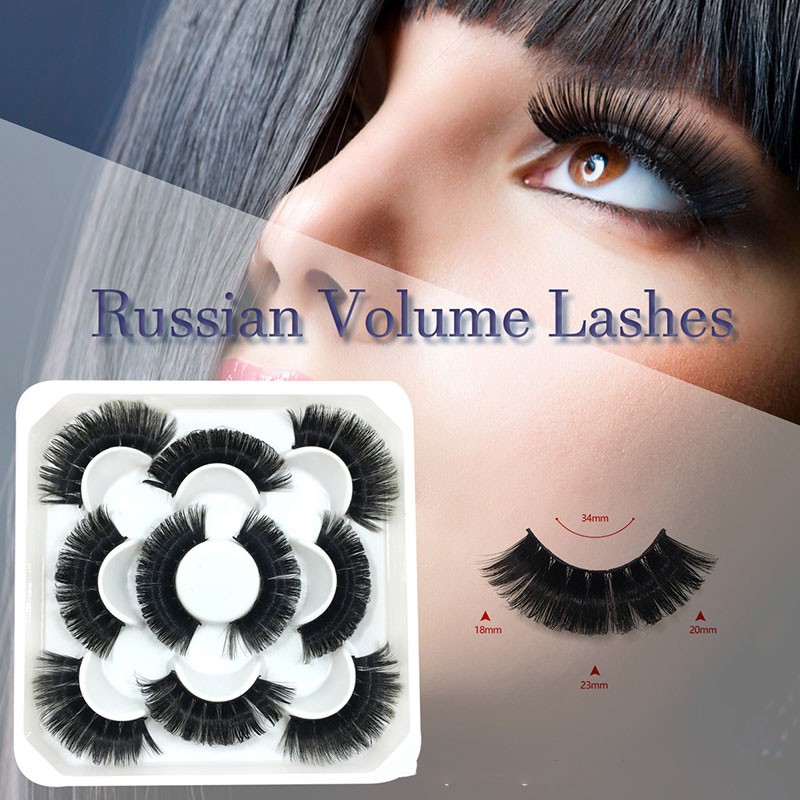 Lashes DD Curl 23-28mm Russian Volume Mink Lashes 3D Mink Eyelashes Lashes Reusable Fluffy False Lashes Russian