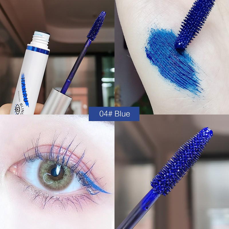 4 Color Thick Mascara Curling Lengthening Eye Lashe Waterproof Long Lasting Blue Pink Brown Quick Dry Mascara Eyes Makeup TSLM1