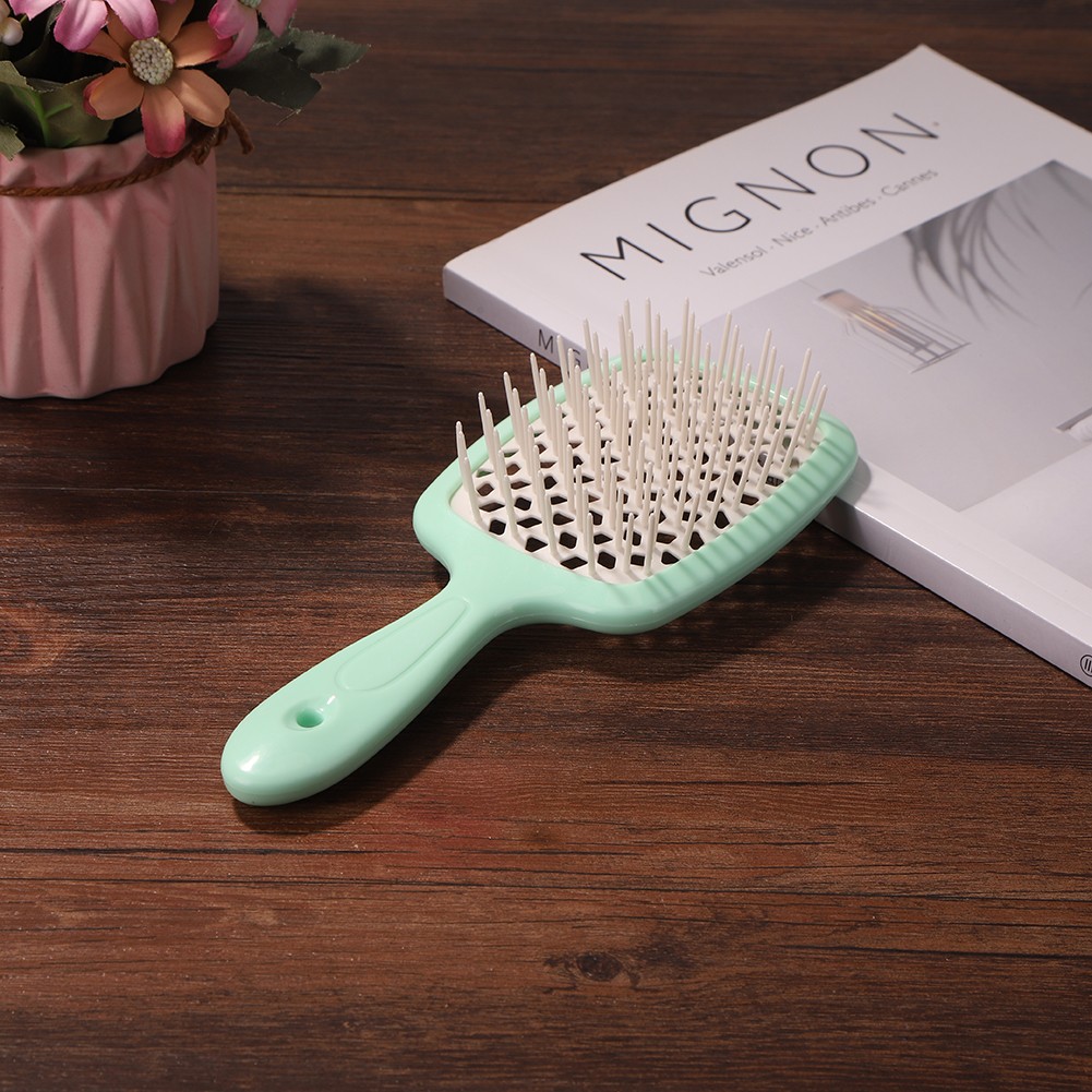 Plastic Hollow Mesh Comb Wet Dry Dual-use Women Scalp Massage Comb Hair Brush Hollow Out Home Salon DIY Hair Styling Tool